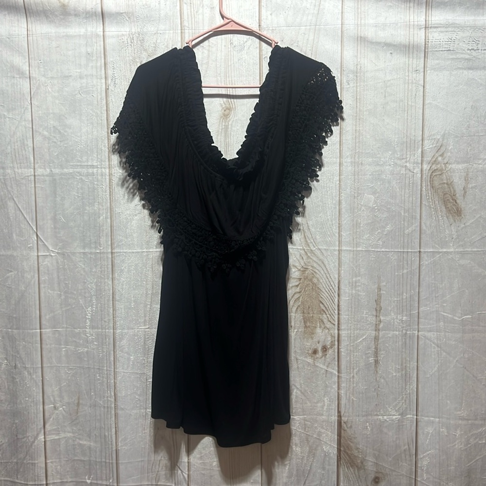 Black off the shoulder top